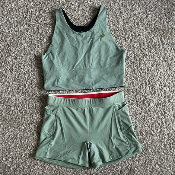 Tracksmith 2 Piece Crop Tank Top / Shorts - Picture 1 of 13